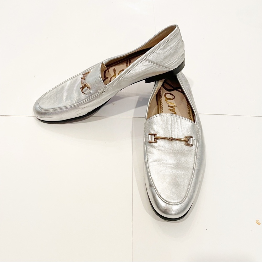 Sam Edelman Loraine Horsebit Loafer Soft Silver slip on size 9